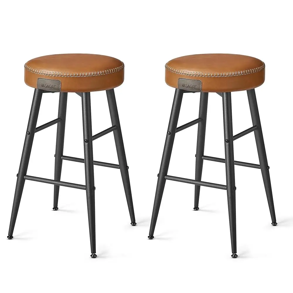 

Ekho Collection - Bar Stools Set Of 2, Counter Height Bar Stools, Kitchen Counter Stools, Mid- Modern Backl Counter Stools,