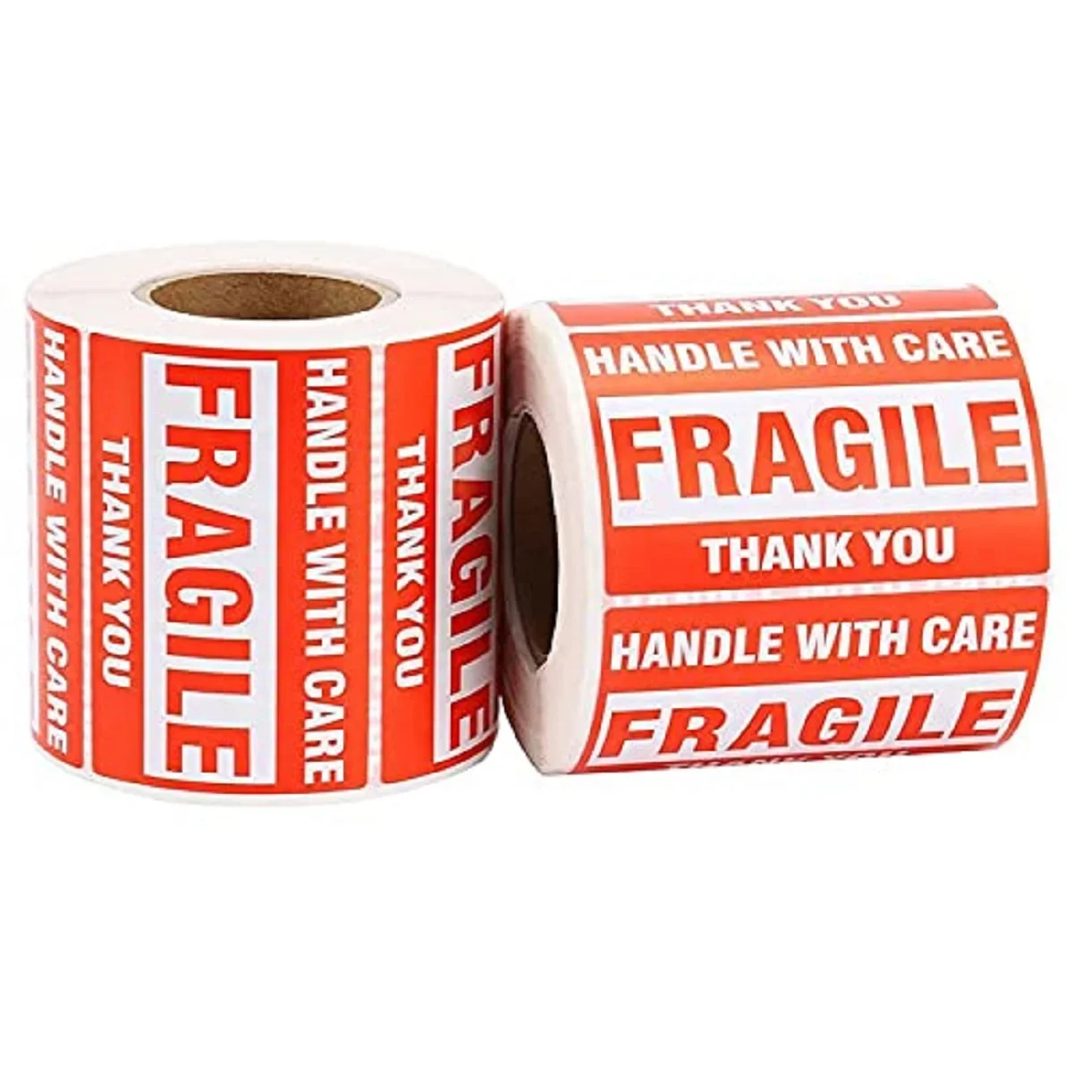 3 x 2 inch Handle with Care Fragile Thank You Warning Packing Shipping Label Stickers Permanent Adhesive (2 Rolls, 1000 Labels)