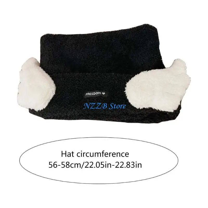T21F أفخم الملاك الجناح الجمجمة قبعة الأذن قبعة واقية قبعة عالمية المرأة قبعة الشتاء