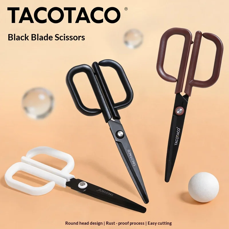 TACOTACO Rubber-Coated Handle Scissors Ergonomic Grip Non-Jamming Smooth Hinge Tape Cutter Tool for Long-Time Crafting/Packaging