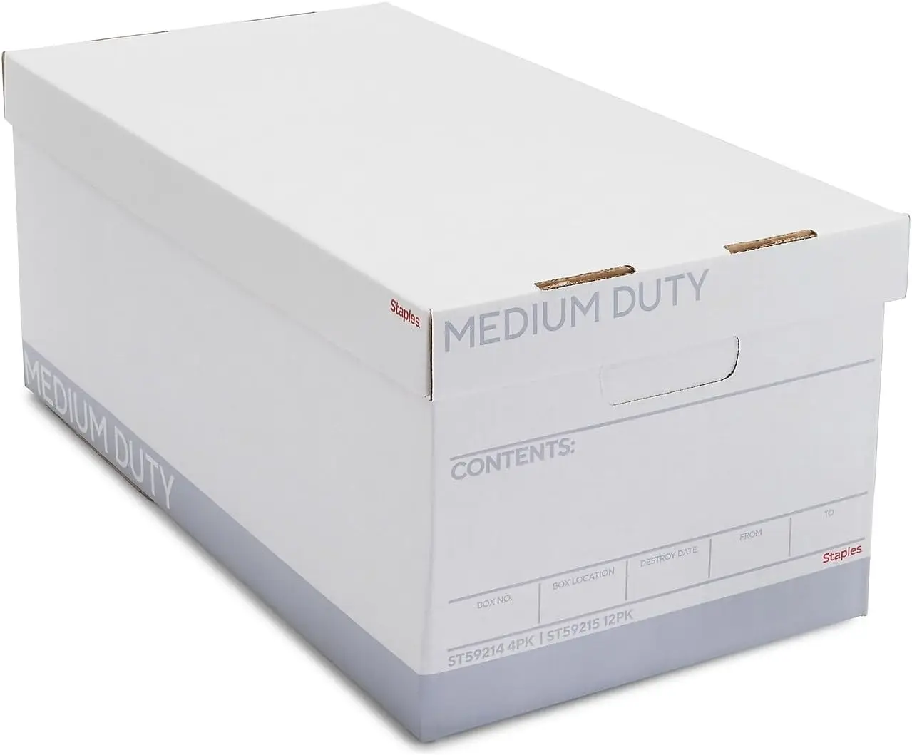 Storage & Filing Box, Letter Size, Stackable, 12-Pack, White/Gray
