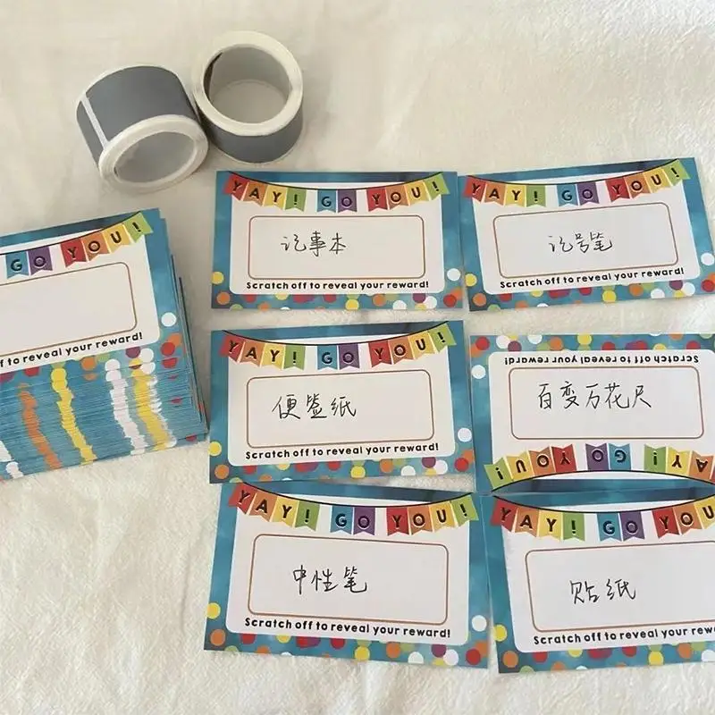 [FOA]50Pcs/Set Cards Game Prizes Recognition Rewards Thank You Gift Certificates For Classroom Students School[FOA]