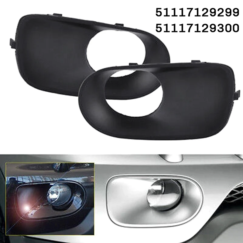 Driver & Passenger Side Front Bumper Cover Fog Light Lamp Trim Grill For BMW X5 E53 2003-2006 51117129299, 51117129300