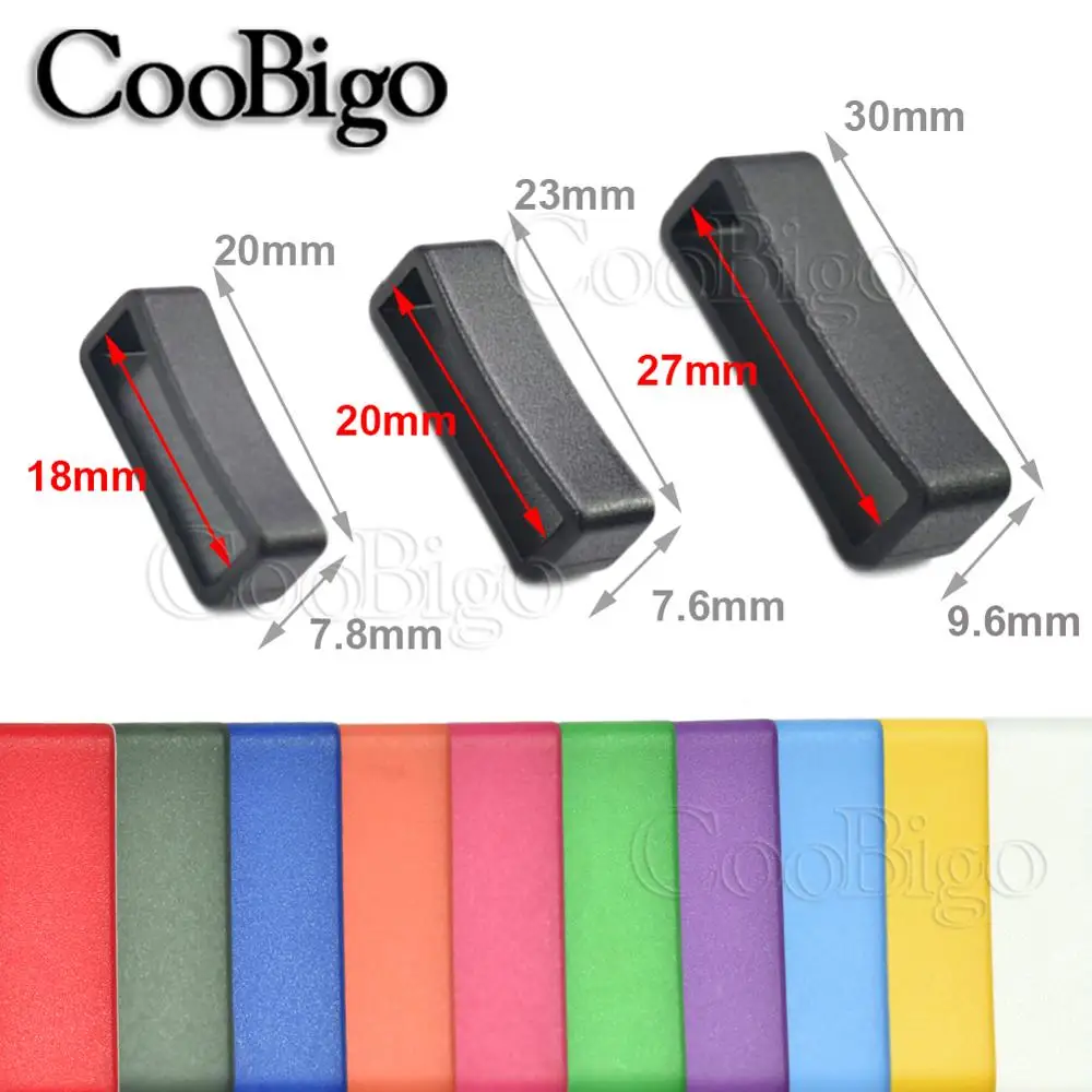 50pcs Colorful Belt Loop Keeper Watchbands Strap Ring Buckles for Dog Collar Harness Backpack DIY Accessories 18mm 20mm 27mm