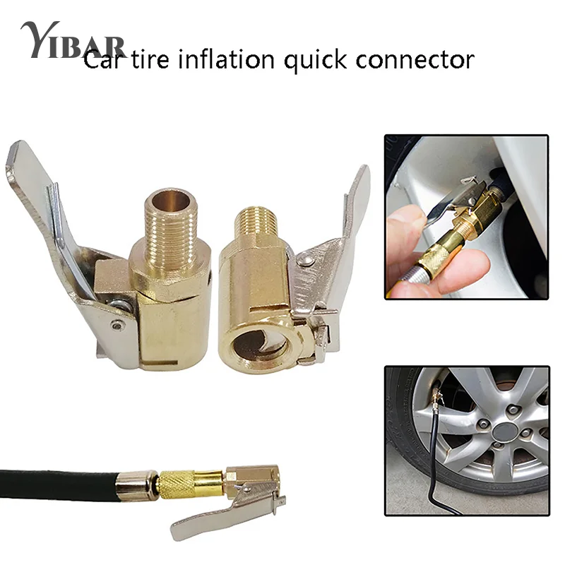 

Portable Car Tire Air Inflator Hose Inflatable Pump Connection Locking AirChuck Clamp Connector Adapter Car Accessories Compre