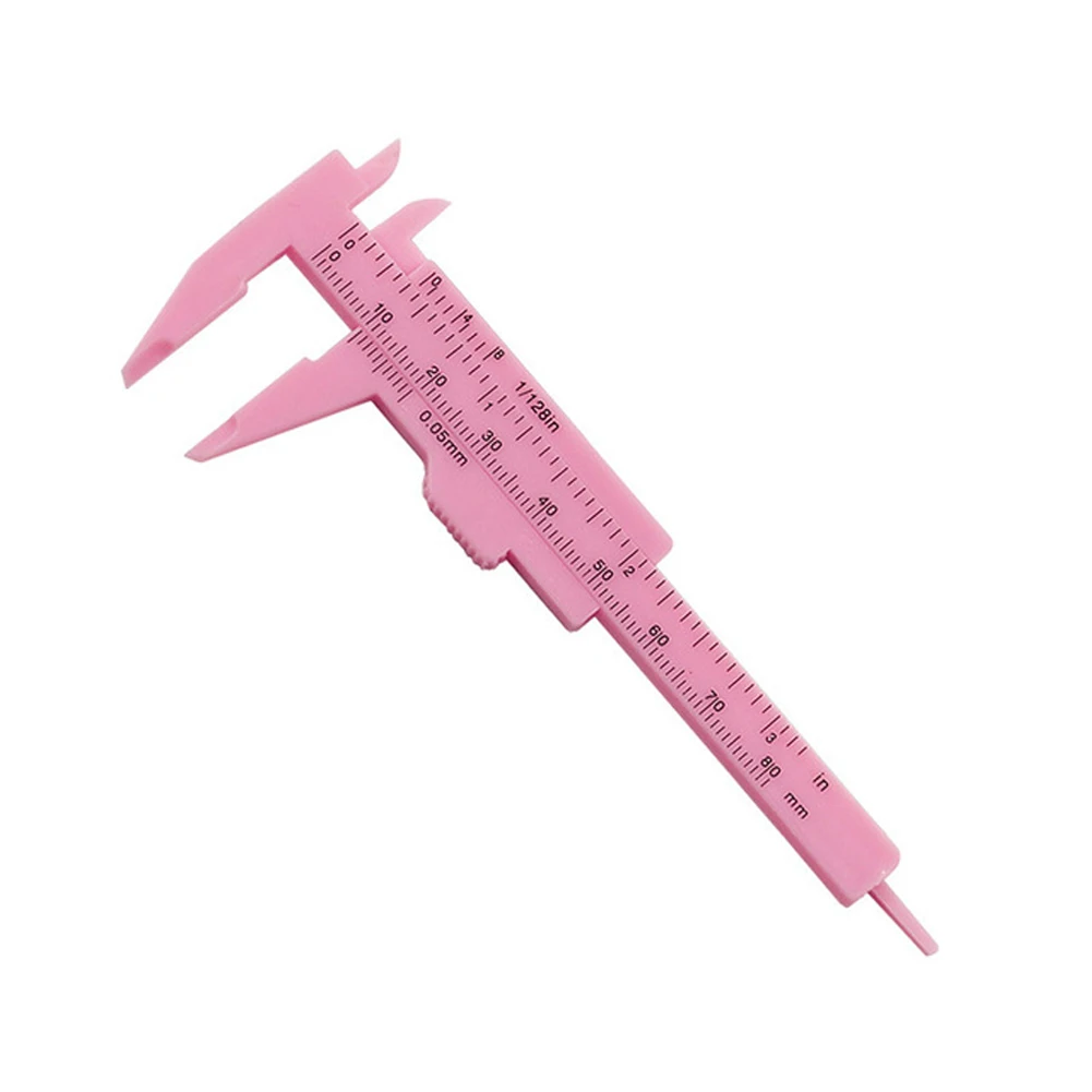 1PCS 80mm Mini Kunststoff Schiebe Messschieber Messen Werkzeug Doppel Skala Gauge Student Lineal Mikrometer Hand Werkzeug