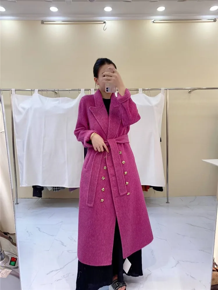 GENHUA 2025 automne hiver nouvelle dentelle Double boutonnage Double face laine veste Version coréen