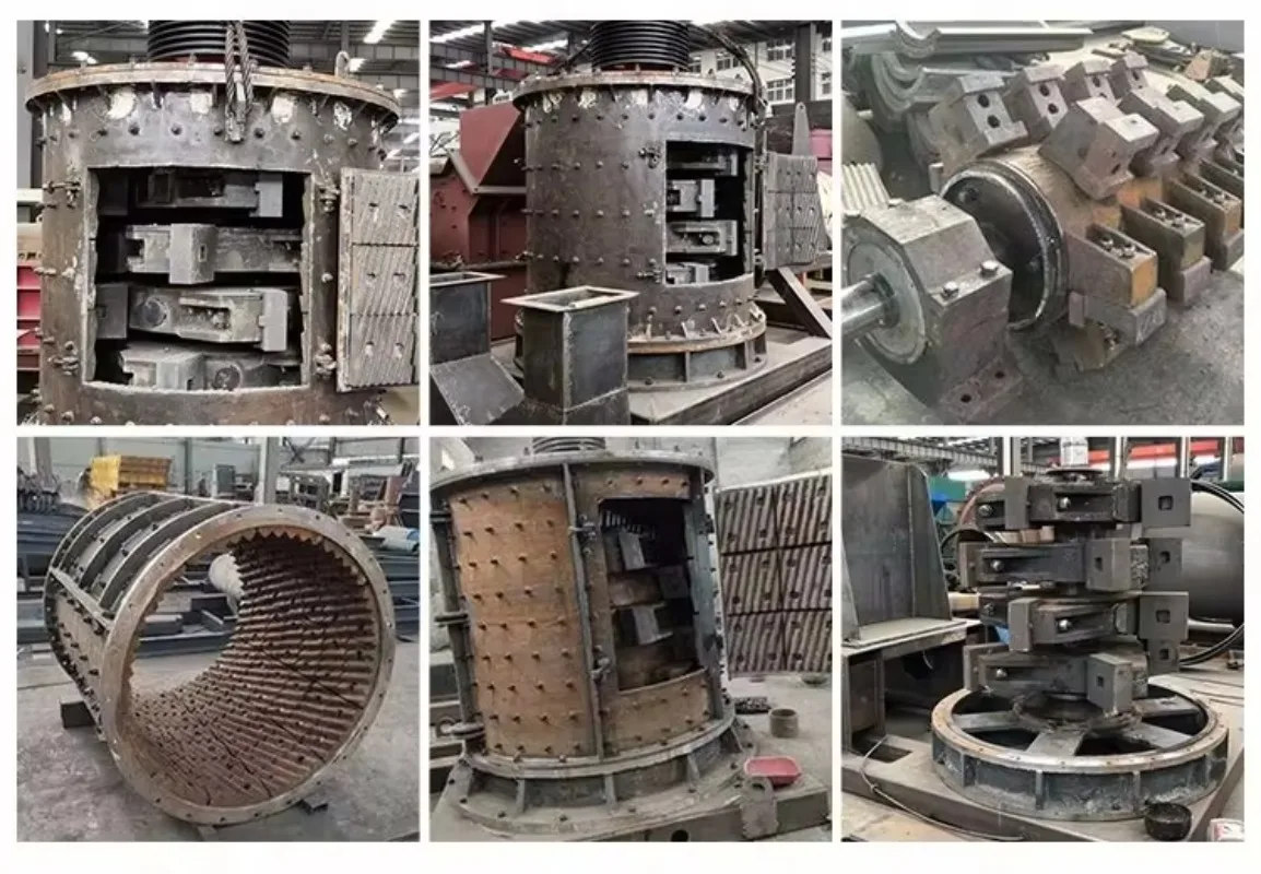 鉄鉱石ケイ酸塩石ハンマークラッシャー複合設計鉱山クラッシャーエンジンベアリング、振動ホッパーベルトコンベア搭載