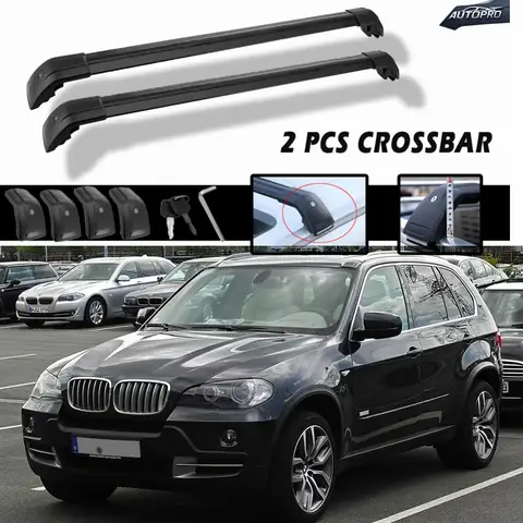 Abschließbare 2-teilige Querstange, passend für BMW X5 E70 2007–2013, Dachreling, Gepäckträger, hohe Qualität