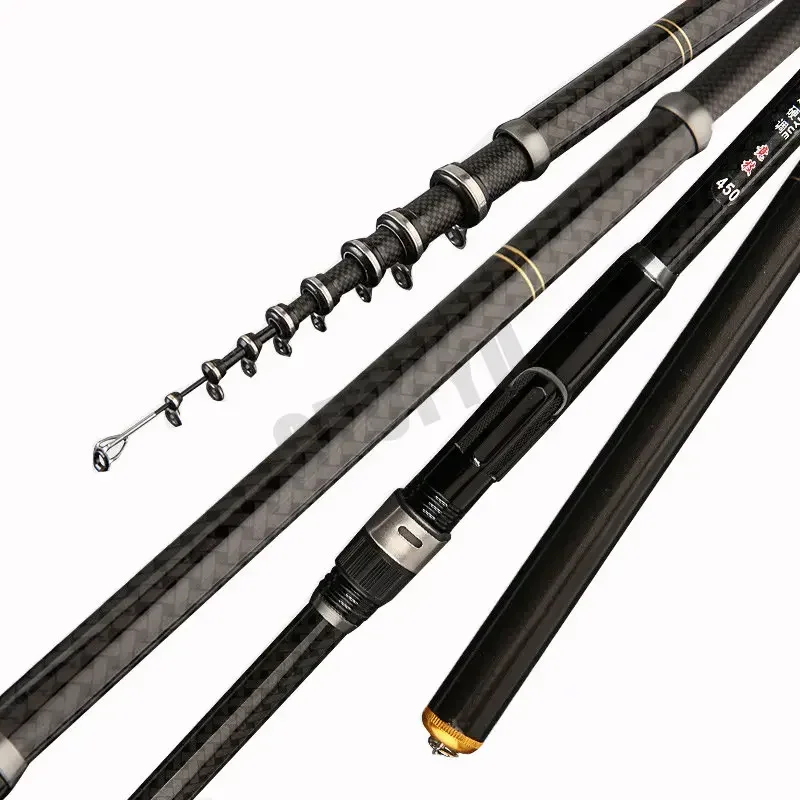 Rocky Fishing Rod Ultralight Weight Spinning Fishing Rod Carbon Fiber 3.6M 4.5M 5.4M 6.3M 7.2M Fishing Rod Tackle Carp Stream