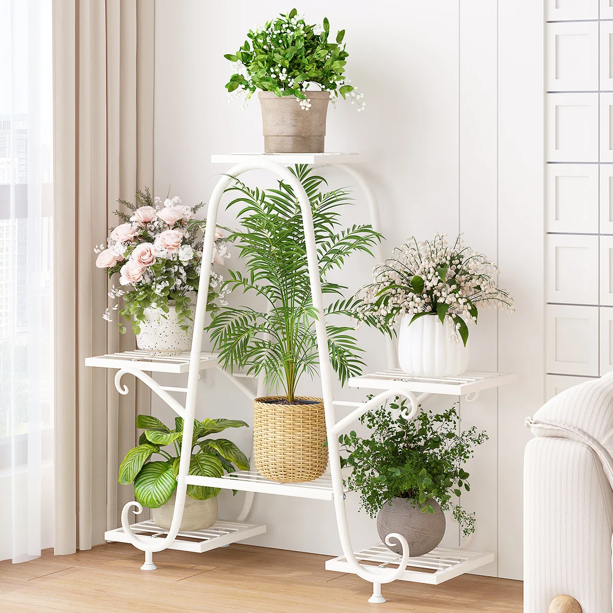 

Flower Shelf Living Room Floor Stepped Balcony Layer Shelf Expansion