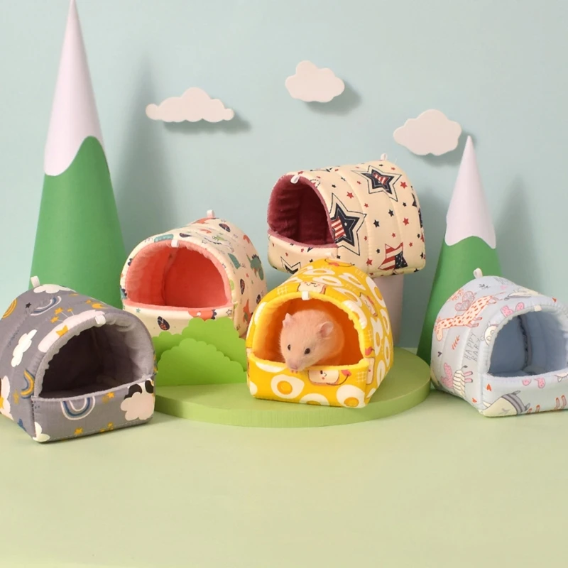 D0AD Hamster Sleeping Bed, Small Animal Hammock, Hideout Bedding Toy, Winter House