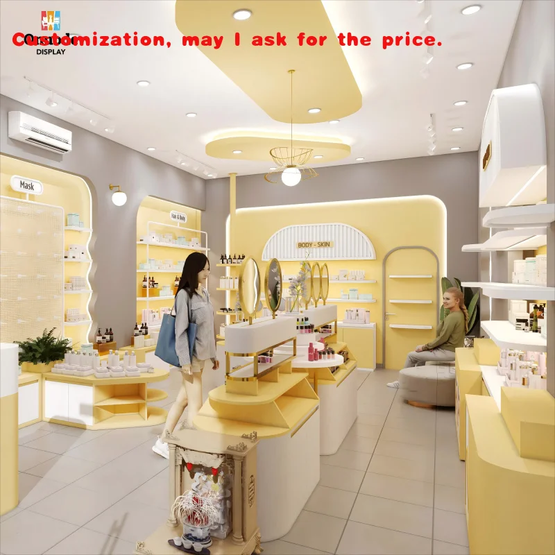 

custom.Custom Cosmetic Store Furniture | Wooden Makeup Display Stand | LED Perfume Display Showcase Beauty Shop