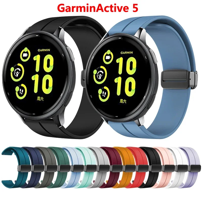 

Magnetic Folding Buckle Band for Garmin vivoactive 5 Silicone Strap for GarminActive 5 Watchband Bracelet