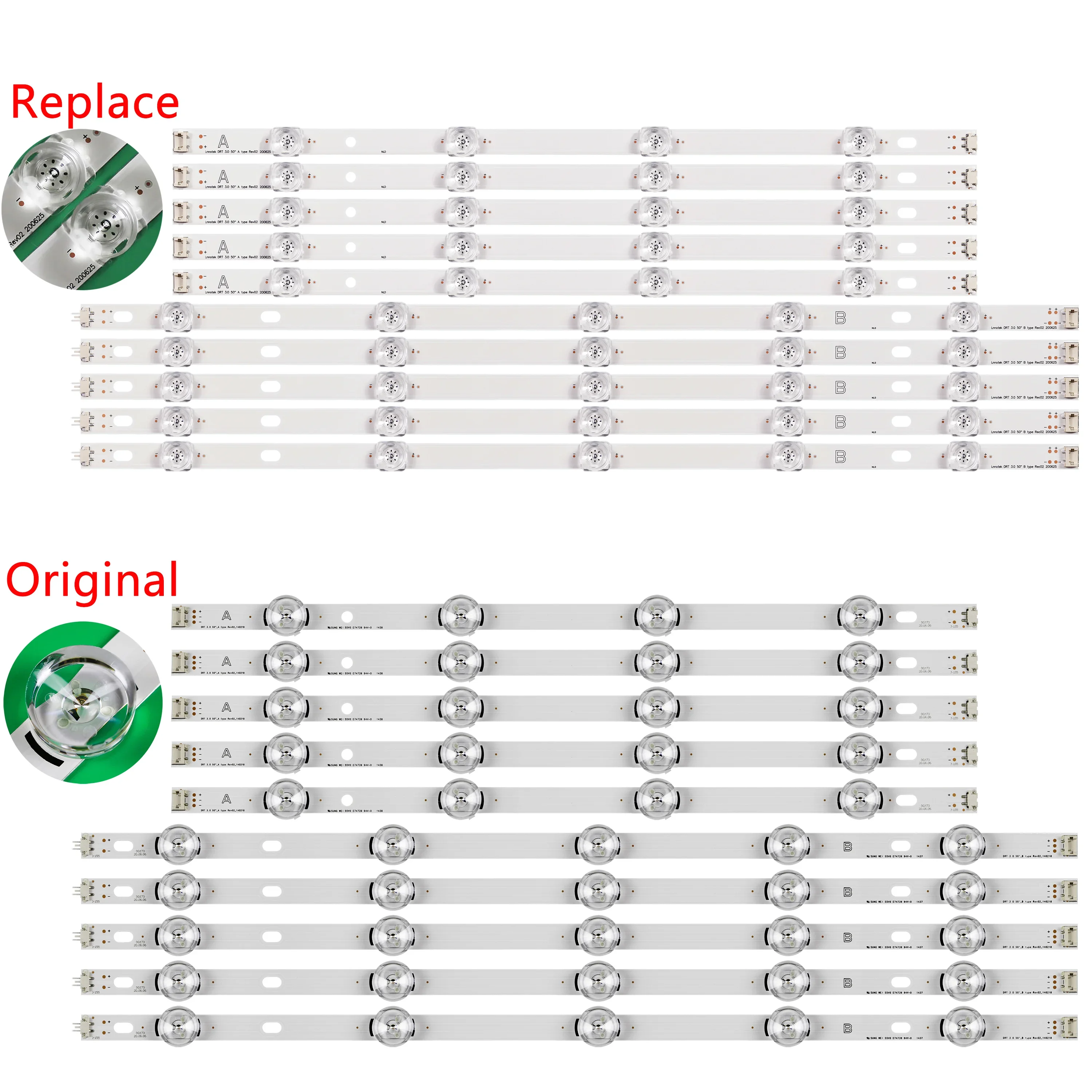 LED Strip for DIRECT 3.0 50INCH A/B 50LB5700-ZB 50LB572V 50LB5800 50LB5900 50LB620V 50LB653V 50LY761H 50LB5600 T500HVF05.0