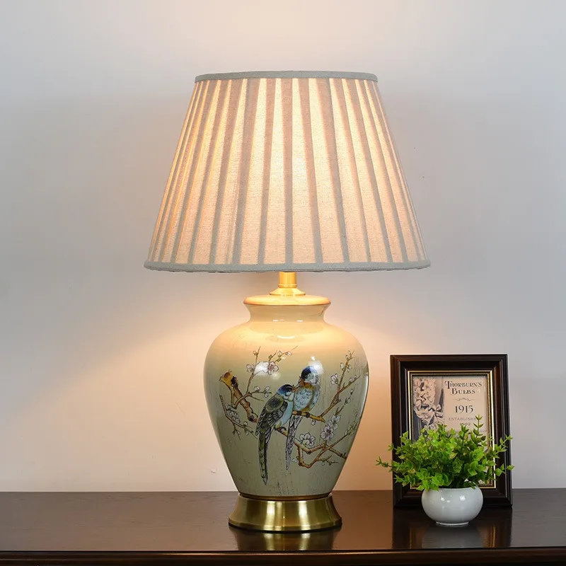 Simple Modern Ceramic Vase Floor Lamps Living Room Sofasides Edge Lights Nordic Villa Homestay Cafe Bedsides Fabric Table Lights