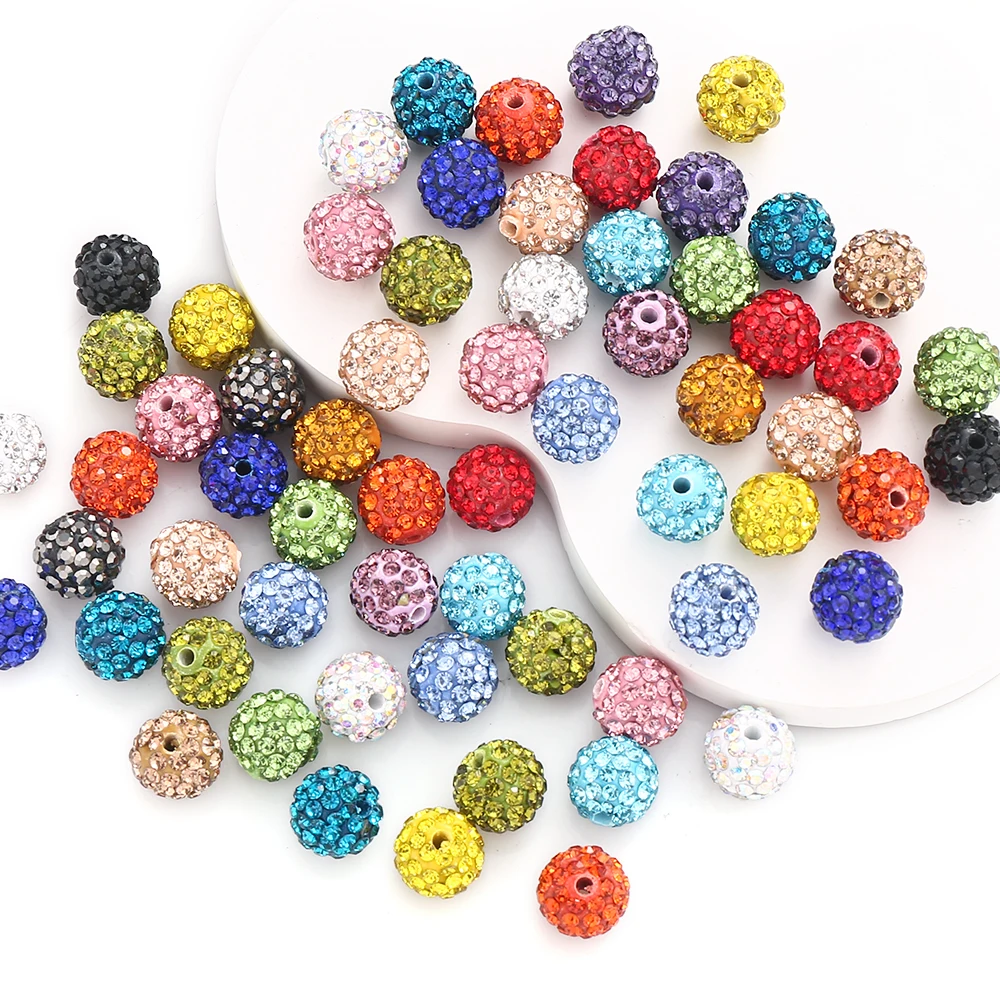 10mm 10/20/50pcs Charm Clay Disco Ball Crystal Spacer Loose Beads For Jewelry Making DIY Necklace Bracelets Pendants Accessories