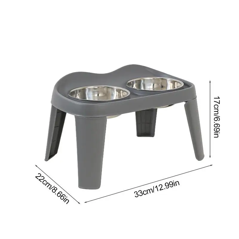 Elevated Dog Feeder Dogs Bowls foldable Raised Stand with Double Stainless Steel Food Water Bowls for Small Medium Large Dogs view 6