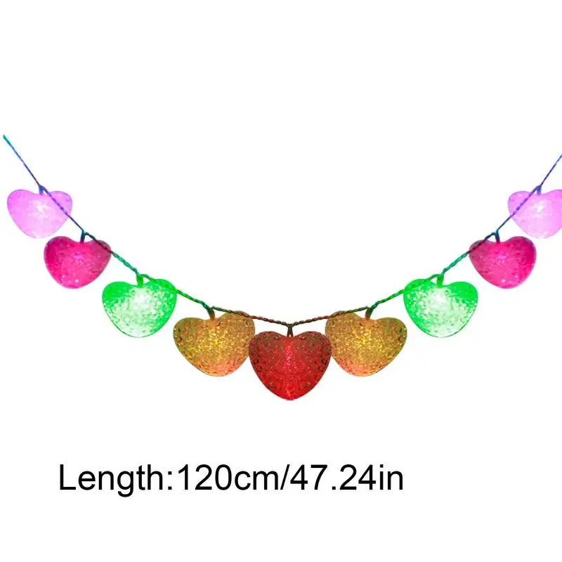 Lucine a LED a forma di cuore per finestre, luci da parete, con 10 LED, ghirlanda romantica impermeabile da 47,2 pollici per il giardino domestico di nozze