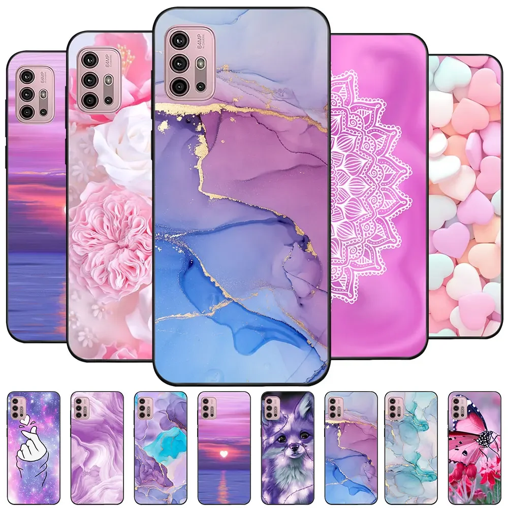 Case For Moto G20 G10 G30 Coque Moto G 30 TPU Soft Silicone Phone Case For Motorola Moto G 20 g30 g10 Cover Funda Bumper Marble