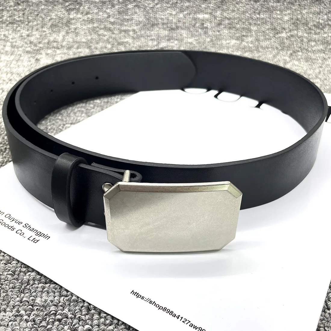 Matte Finish Versatile Casual Minimalist Black Belt for Jeans Decorative Accessory Simple Korean Style Flat Belt for Men And Wom