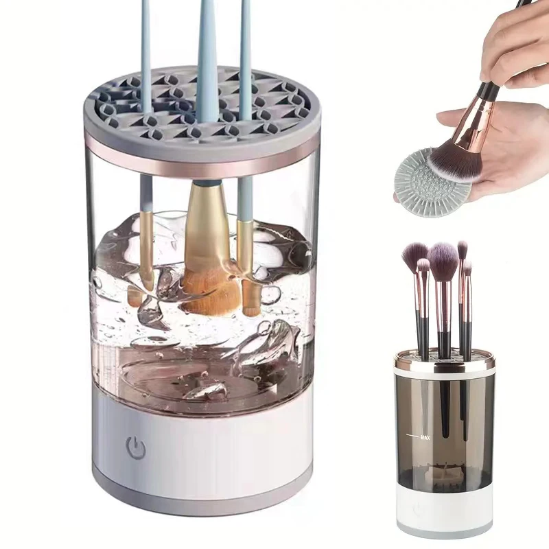

USB Plug Portable Electric Makeup Brush Cleaner with Rubber Makeup Machine Electric USB Quick Cleaner Cleaning Brush Collar Brus