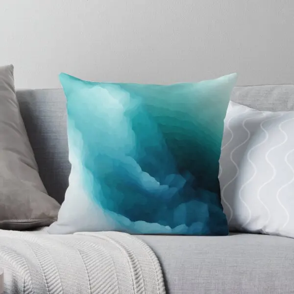 

Inner Calm Turquoise Modern Abstract Printing Throw Pillow Cover Home Wedding Bed Fashion Fashion Pillows not include One Side