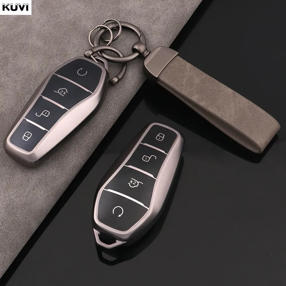 ل BYD Qin Plusdmi Atto 3 Han EV دولفين غطاء للحماية قذيفة اكسسوارات السيارات الداخلية جديد بولي TPU حافظة مفاتيح السيارة عن بعد فوب