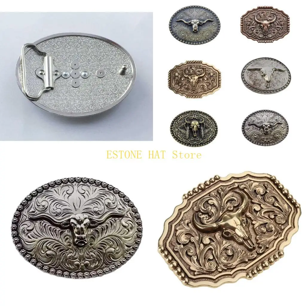 

49MF гравированная животная ковбойская пряжка для бычья головы западные пояса пряжка для мужчин женщин