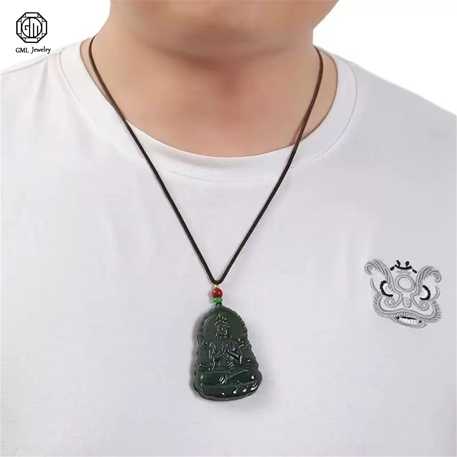 

Natural White Jade Wolf Fang Tooth Pendant Necklace Unisex Men Women Carved Canine Amulet Strength Protection Gemstone Jewelry
