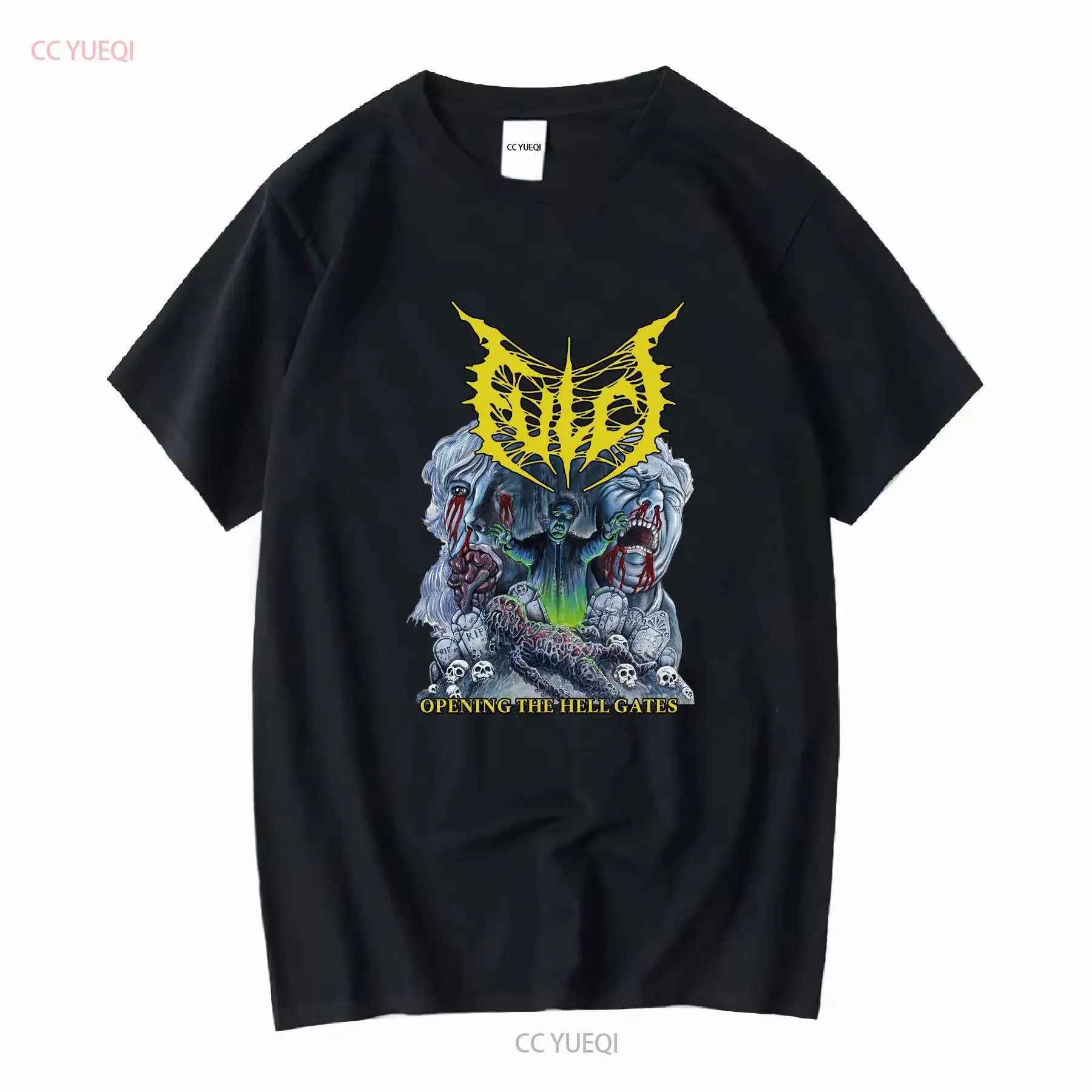 Fulci Band Opening The Hell Gates For Fan Black All Size T Shirt vintage Washed Casual fashion Top Everyday Wear graphic Soft