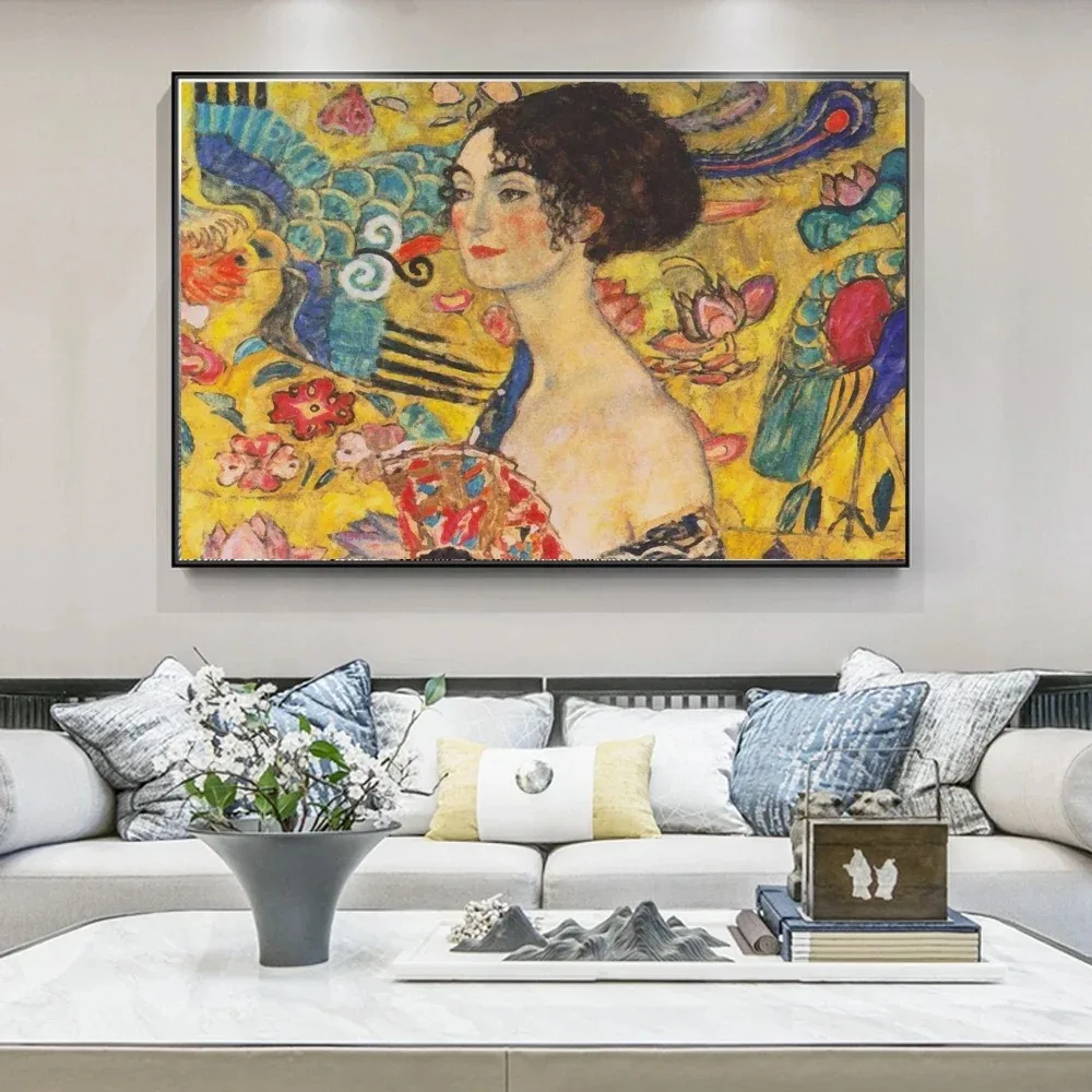 غوستاف كليمت ذهبي القبلة ملصقات ومطبوعات فنية ، فن كلاسيكي مشهور ، لوحات على الحائط ، صور نسائية ، ديكور الغرفة #2