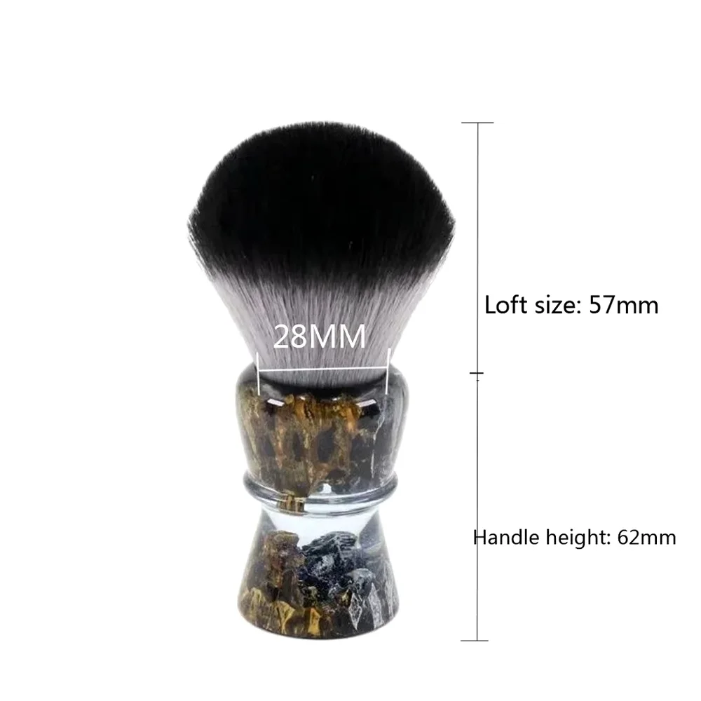YAQI ROCKS Men Shaving Brush 28mm Synthetic Hair Wet Shaving Brush Resin Handle Wet Shave Tools Best Gift for Men Mens Gift