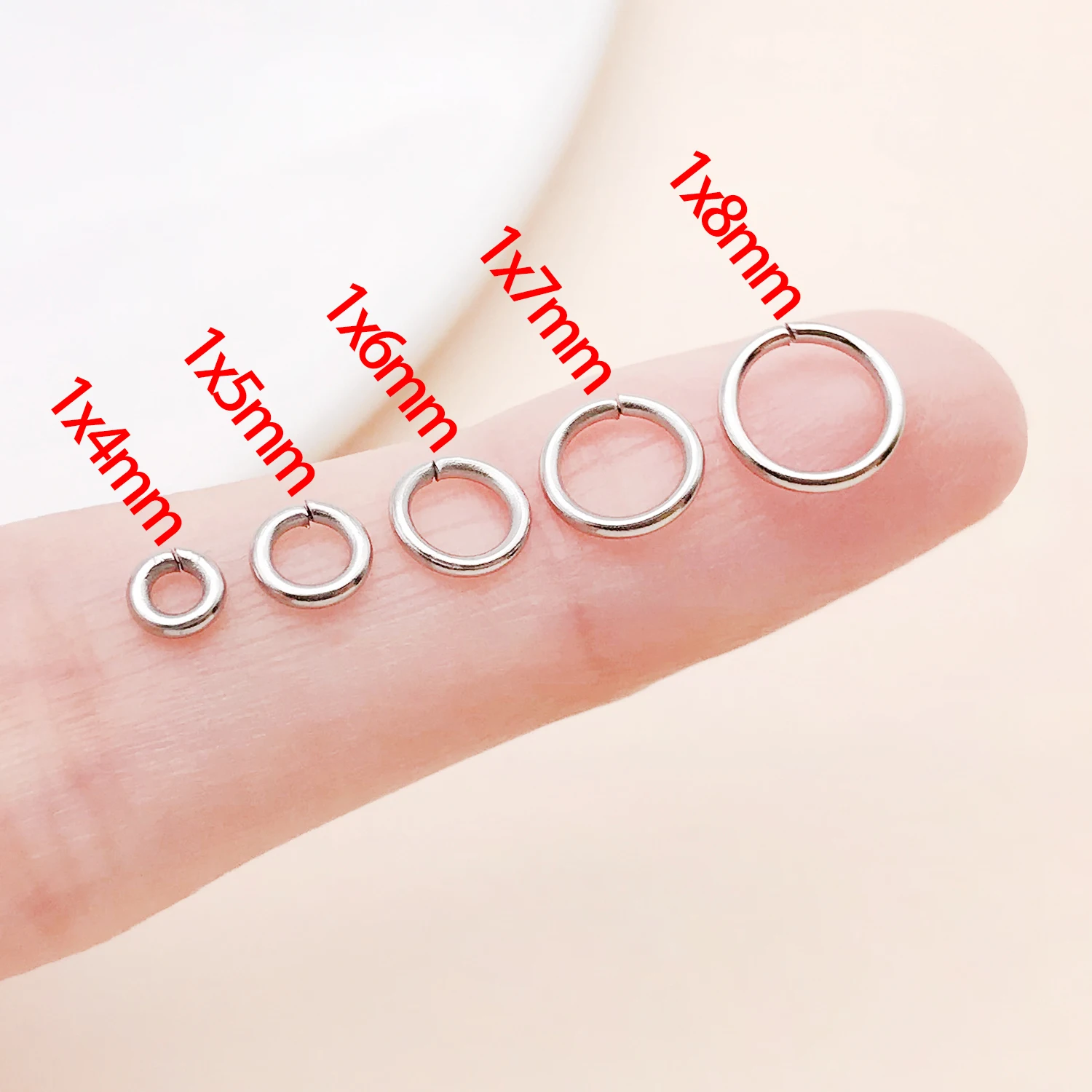 50 Stück 4-10mm Edelstahl Spaltringe Offene Einzelschlaufen Verbindungsringe für DIY Schmuckherstellung Armband Zubehör – Detail 2