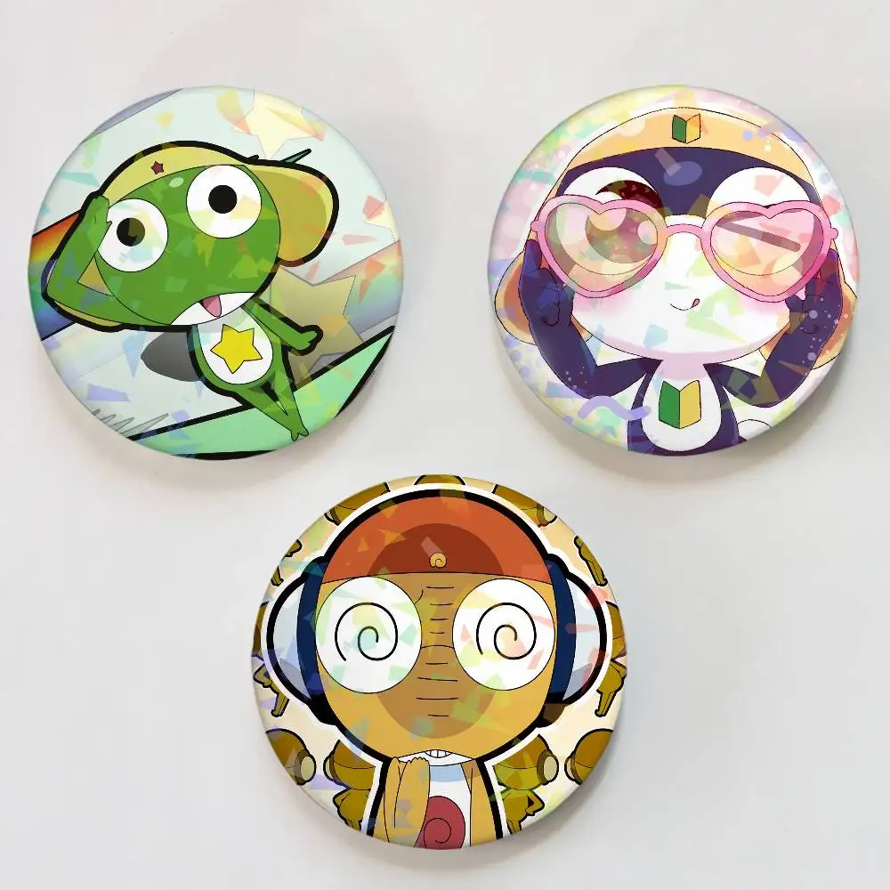 Cartoon Keroro G-Gunso Sgt. Frog Laser Button Pins Backpack Clothing Decor Brooch Fiction Badge Jewelry Gifts