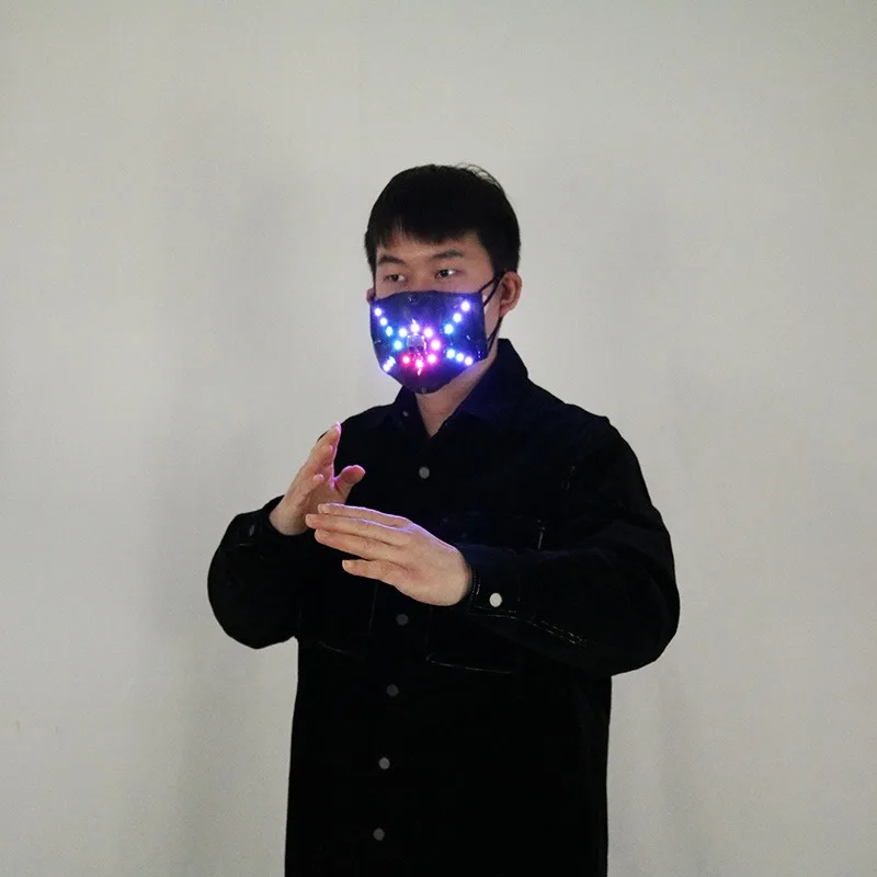 LED Glowing Mask Light Up Party Cosplay Rave Stage Performance Props Fluorescent Festival Rave Club Night Halloween Christmas