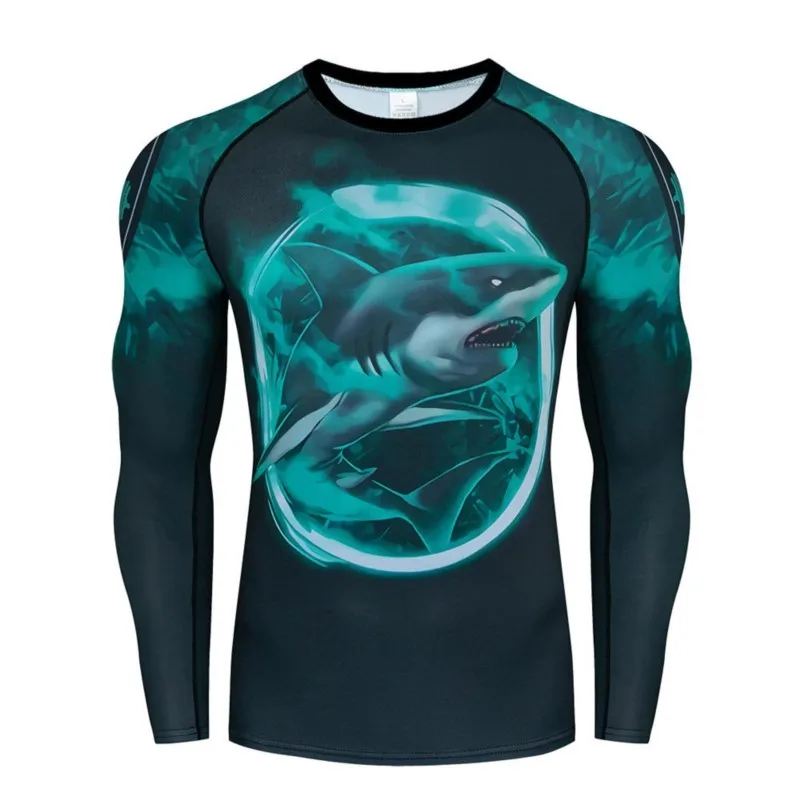 Men's Muay Thai Men MMA Kickboxing Sport Suit BJJ Rashguard T Shirts Rash Guard Fitness Tracksuit Boxing Jersey Running Set 28