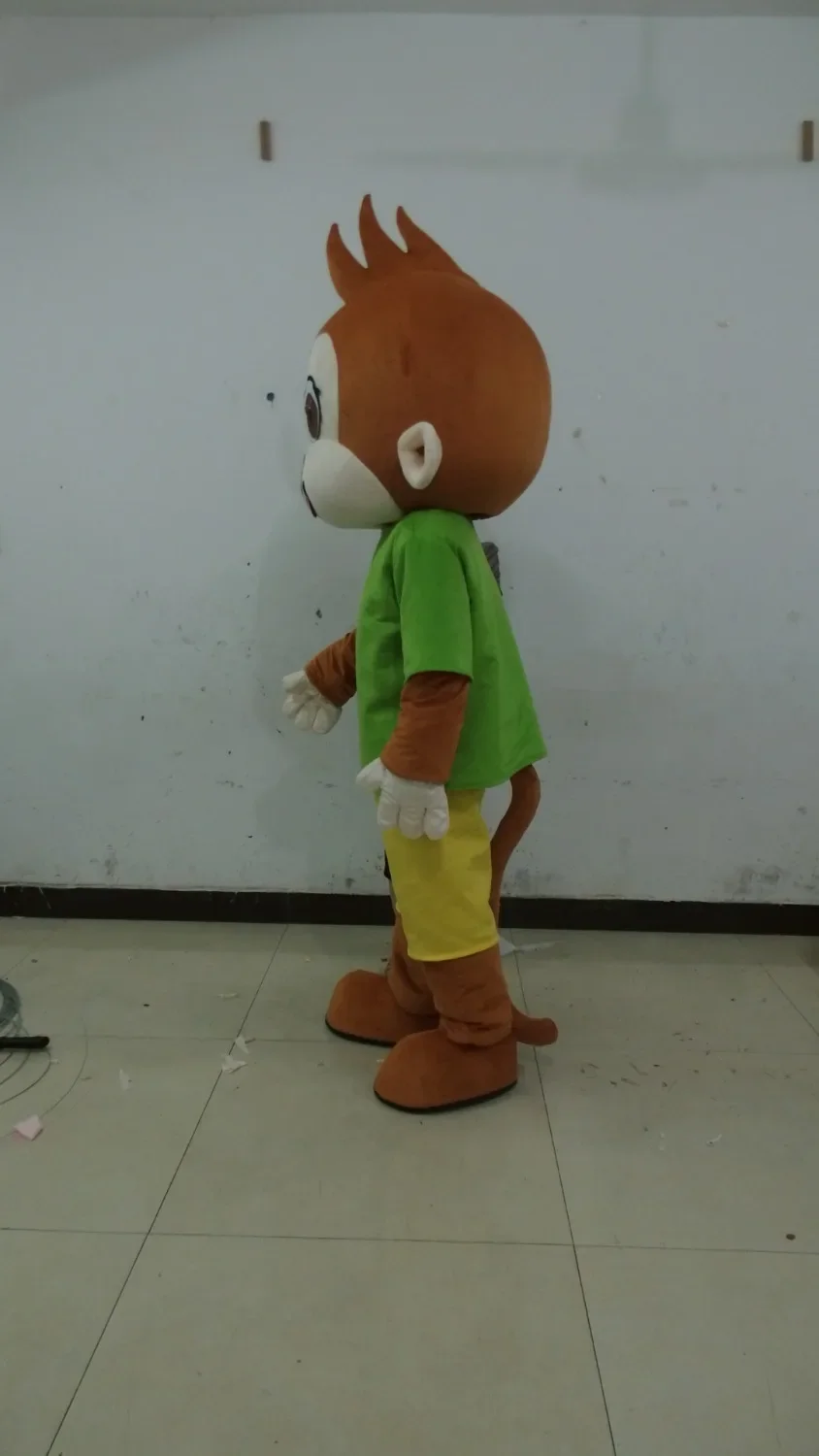 Venda quente pequeno macaco verde dos desenhos animados traje da mascote para venda adulto tamanho roupa fantasia vestido para o natal festa carvinal dia das bruxas