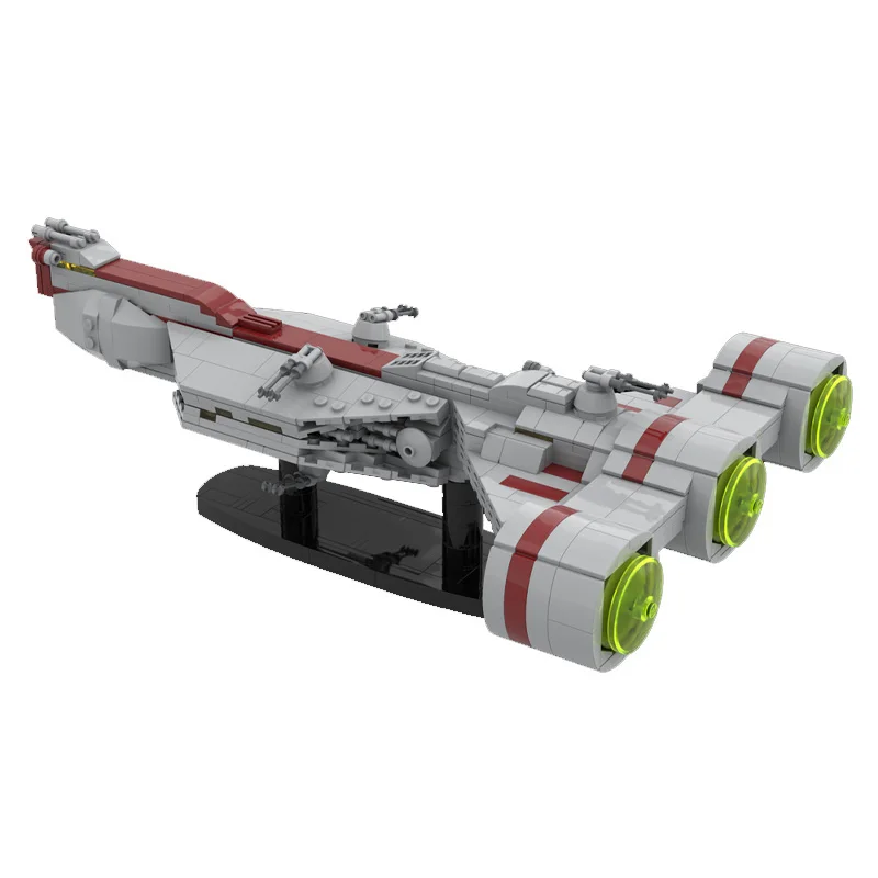 MOC بناء لعبة سلسلة حرب الفضاء نموذج تمثال سفينة الفضاء نموذج 666 قطعة مجموعة ألعاب التجميع الإبداعية مناسبة لجميع enthu