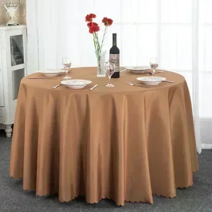 LXS22 2024  New Table cloth polyester tablecloth round table cloth circular solid white