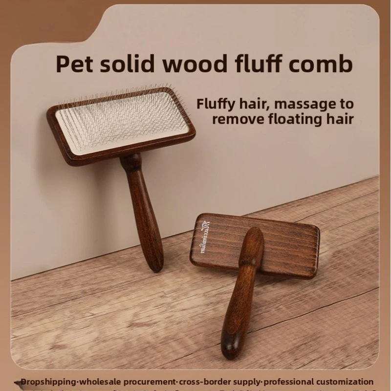 

Pet Solid Wood Co0b, Brushed Hair CombS, Dog Grooming Comb, Fluffy Styling, Hair Removal, Needle Comb, Pet Supplies