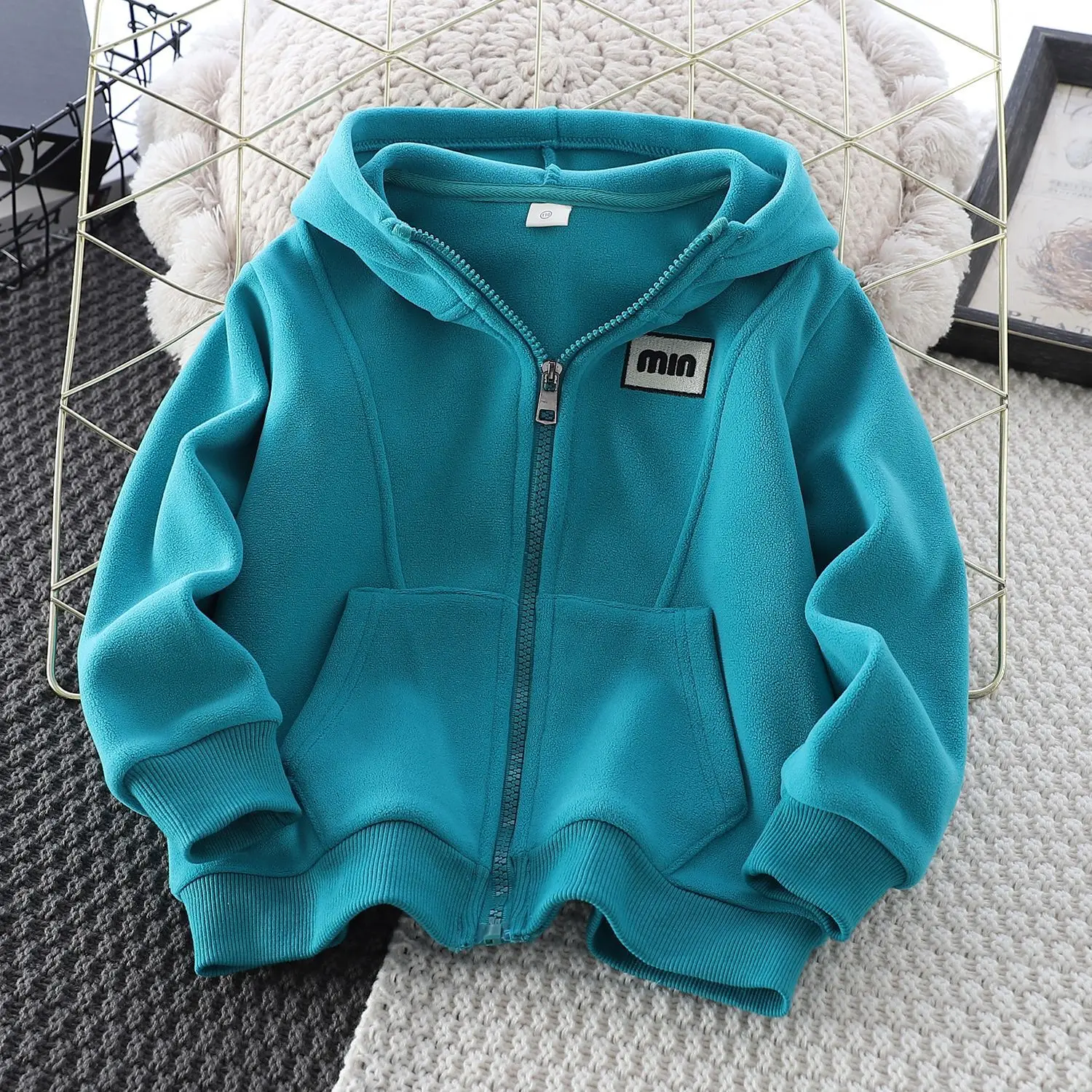 IYEAL NEW Children's Warm fleece Jacket for Boy Girls Clothes 6 8 10 to 12 Years Kids Autumn Winter Loose Clothes Hooded Jacket