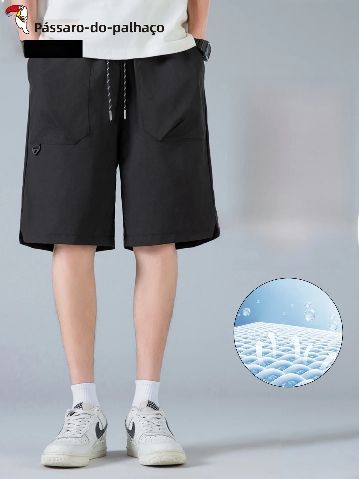 Bermuda Masculina TUCANO com Toque Gelado, Solta, Perna Reta, Secagem Rápida, Esportiva, Calça de Cinco Quartos, Cintura Elás...