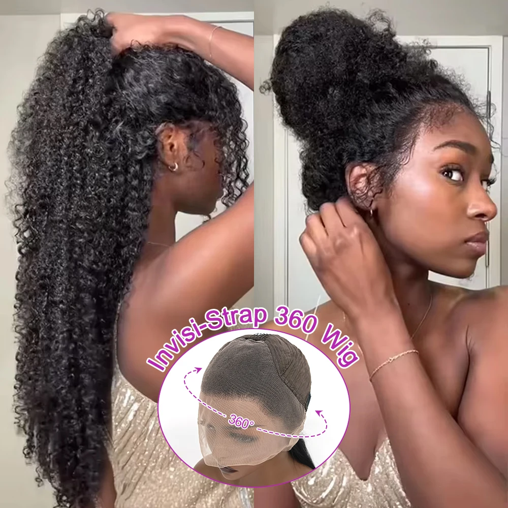 30 40 Inch Deep Wave Frontal Wigs Human Hair For Women 300% Density Curly Human Hair Wigs 360 HD Full Lace Front Water Wave Wigs