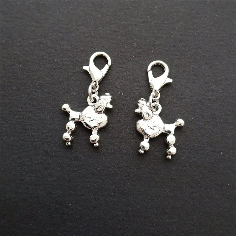 2pcs Cute Mini 3D Dog Clip on Charm Zipper Pull Purse Charms, Lobster Claw Charm for Link Bracelets, Necklace, Bangle