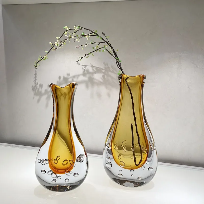 Mermaid Tail Clear Glass Vase for Hydroponic Flowers Modern Luxury Home Decor Ornament