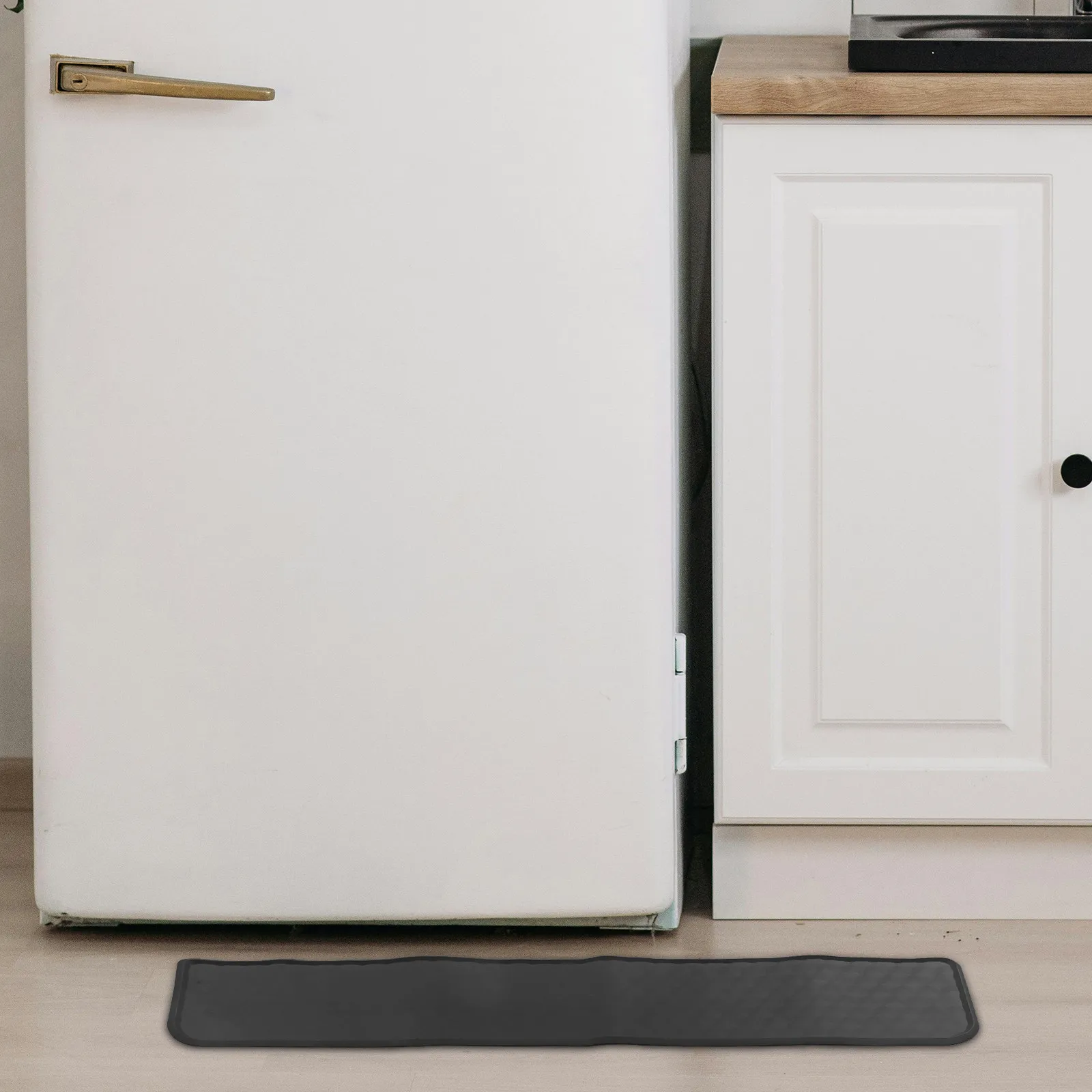 

Refrigerator Drip Catcher Tray Grey Silicone Mat Floor Protector Spill Pad Anti-Slip Splash Guard for Fridge Washing Machine