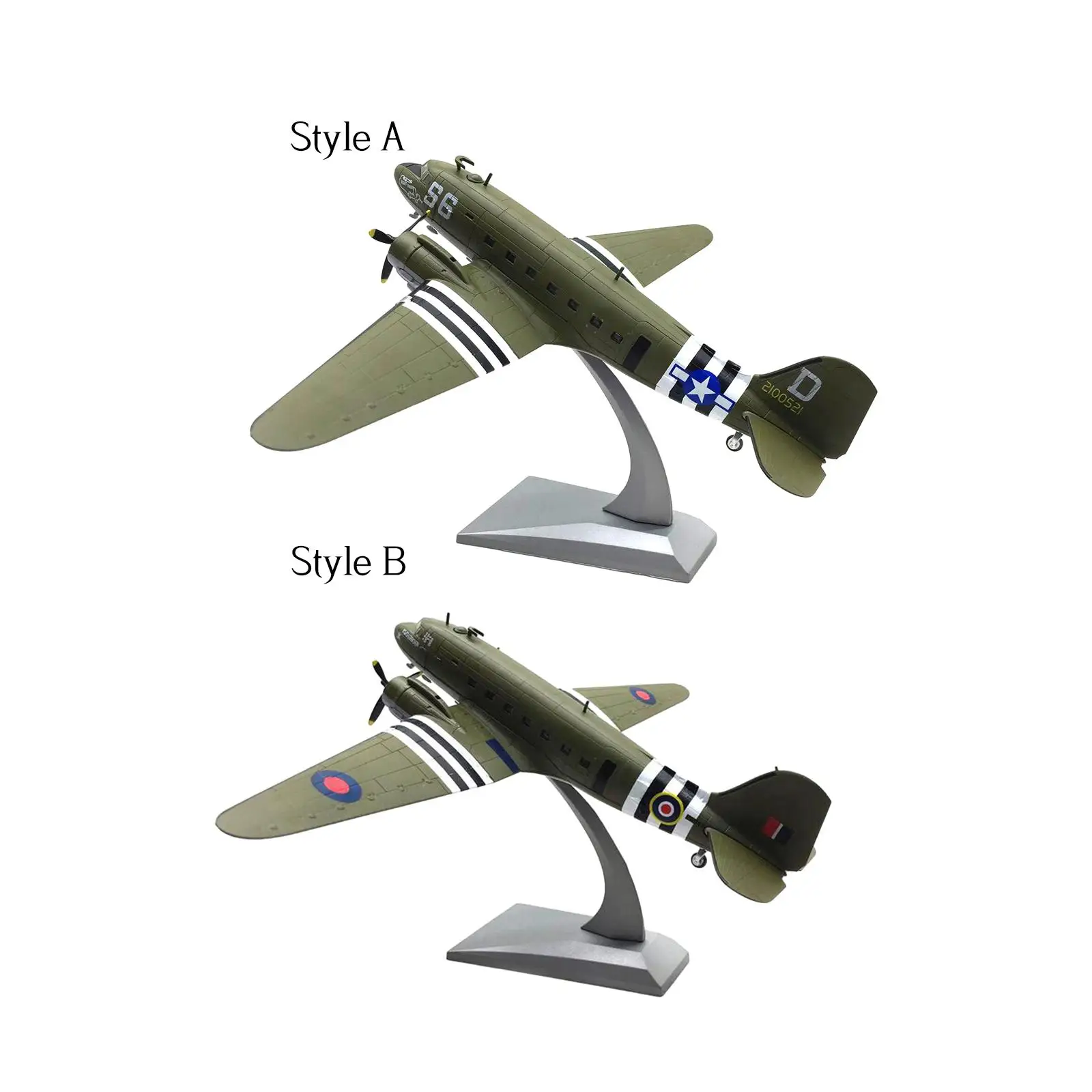 Alloy 1/100 Fighter Airplane Diecast Model with Base Kids Adults Toy Retro Fighter Model Miniature Toys for Bar Living Room