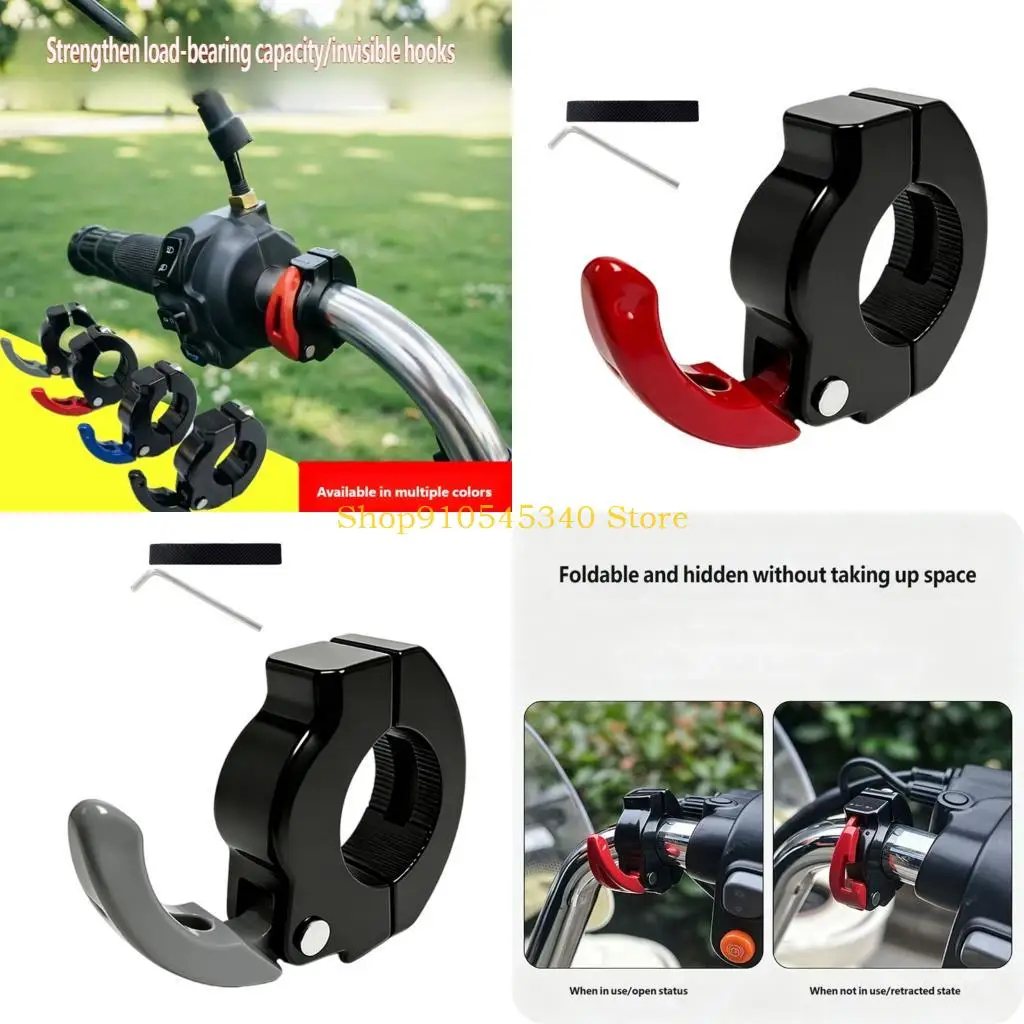 U2JA Clamp On Handlebar Hanger Aluminum Hook for Bag and Helmet Carry on Short Trips
