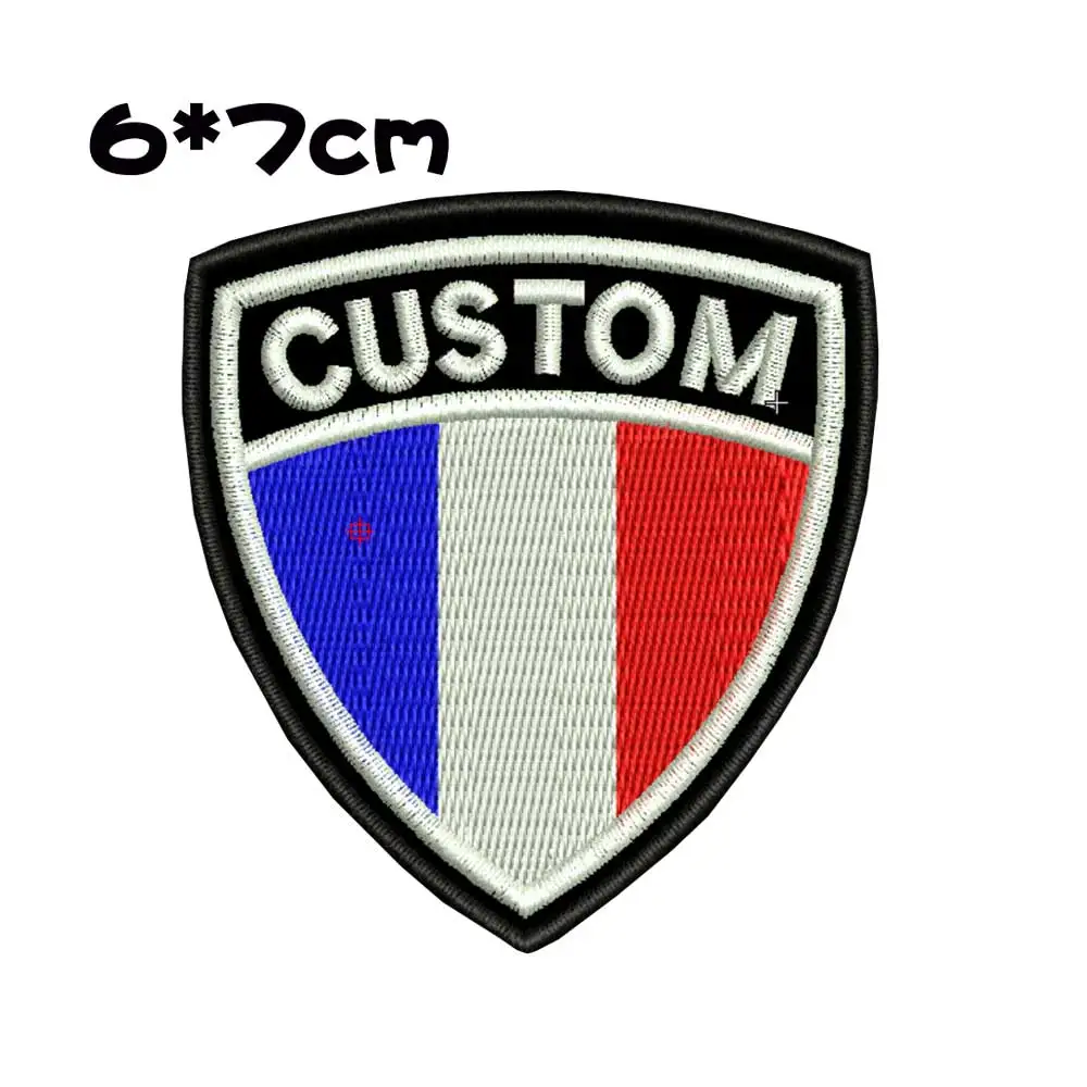 Custom FRANCE army tactical name tag patch personalized blood A+ B+ O+